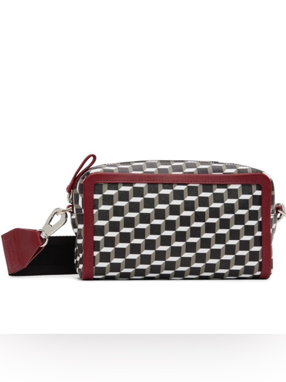 pierre hardy black burgundy cube box bag